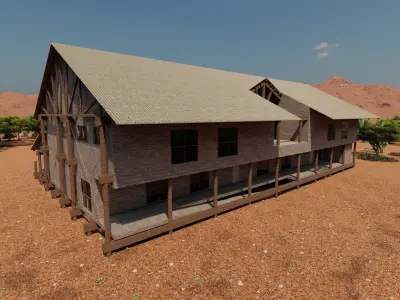 MEDIEVAL INDUSTRIAL HOUSE TAVERN INN VILLAGE FARM HUT 3D model purchase