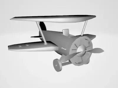 plane toy Low-poly 3D model