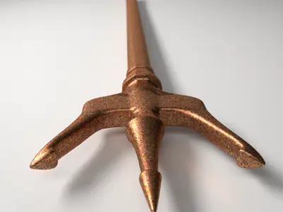 Trident metal spear 3D model