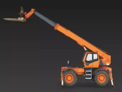 Modern Industrial Telescopic Handler 3D Model Low-poly 3D model