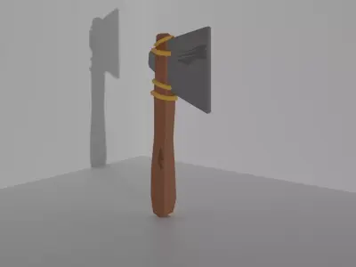 Lowpoly Ancient Stone Axe Free low-poly 3D model