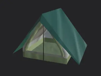 Canadian tent with 5 various textures Low-poly 3D model