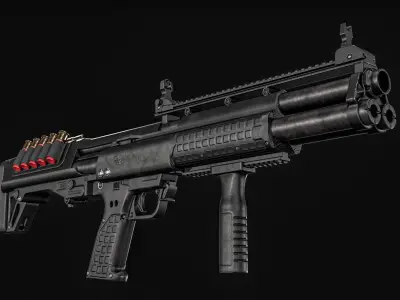 KelTec KSG Shotgun Low-poly 3D model