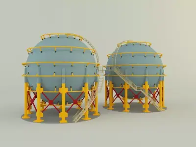 round gas tank 3D model