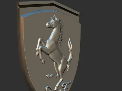 Ferrari Prancing Horse Logo Bas Relief for CNC 3D Print STL 3D print model