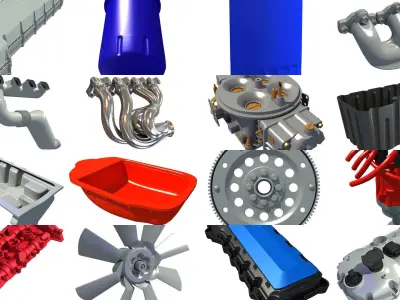 Engine Parts 3D Models 3D Model Pack