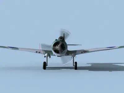 Curtiss H-75C Mohawk V21 RAF 3D model