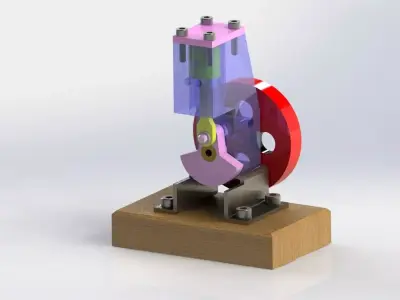 Pneumatic Motor Low-poly 3D model