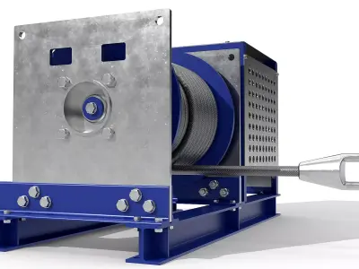 Industrial Marine Winch 10T Constant Tension 3D model