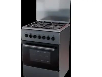 Metal and Steel Kitchen Oven interior 3D model Low-poly 3D model