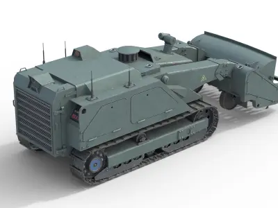 Uran 6 Mine Clearing Robot Low-poly 3D model