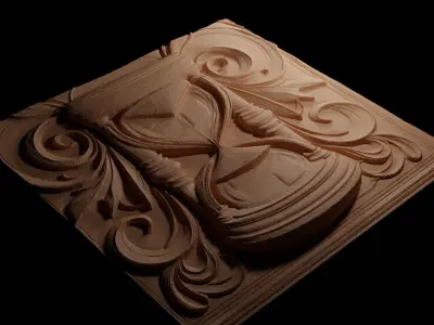 Hourglass CNC 3d Print High Relief Sand Casting 3D print model