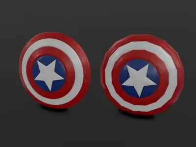 Captain America Shield - Blender Low-poly 3D model