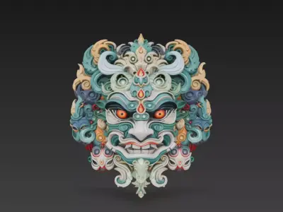 Mythical Beast Mask 3D model purchase