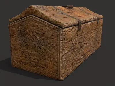 Medieval Carved Box Low-poly 3D model