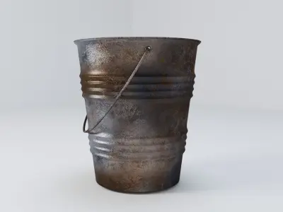 Rusty Metal Bucket 3D model