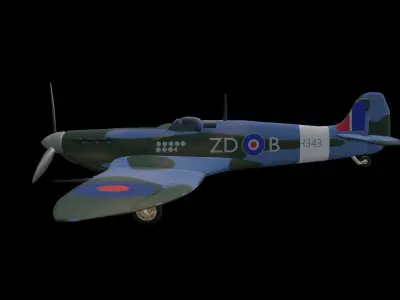Spitfire MkVB Low-poly 3D model