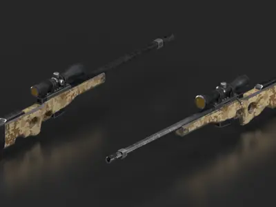 WEAPONS PACK  model and PBR textures Low-poly 3D model
