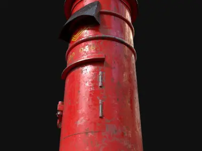 Letter Box Red Low-poly 3D model