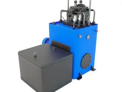Industrial machine tool - Hydraulic unit G4617 spare part 3D model