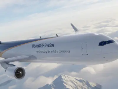 Boeing 767-34AF UPS Low-poly 3D model