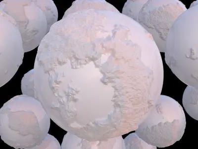 125 pcs of Stylized Planet Asset Pack Free 3D model