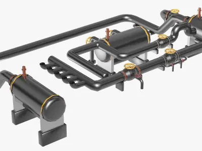 Industrial Gas Pipes Equipment 3D model