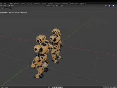 Futuristic Humanoid Robot Low-poly 3D model Low-poly 3D model
