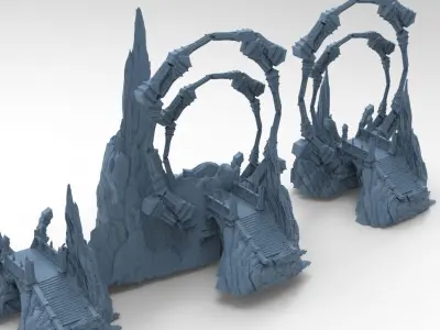 Hindu Gods Cliff collection full 3D model