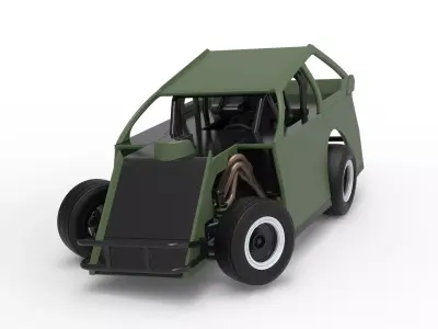Mod Lite Race car while turning Version 2 Scale 1 to 25 3D print model