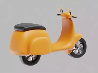  Cartoon Scooter Low-poly 3D model
