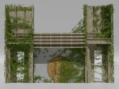 Ancient Gate Free low-poly 3D model