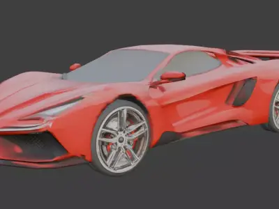 sport car low poly Low-poly 3D model