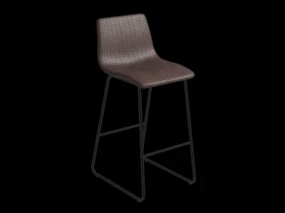 Faux Leather Bar Stool Low-poly 3D model
