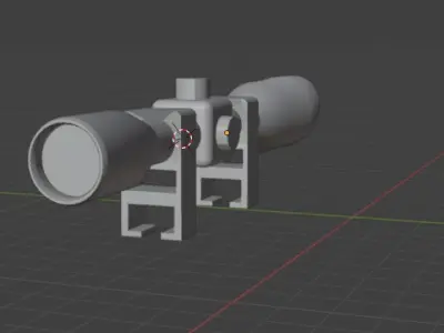 Gun scope Low-poly 3D model