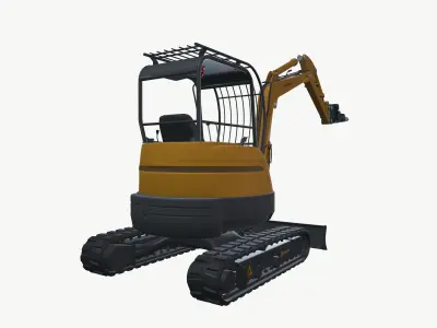 Excavator Driller Low-poly 3D model
