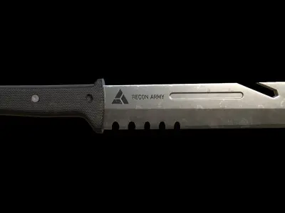 Combat Knife A - Low Poly for Games Low-poly 3D model