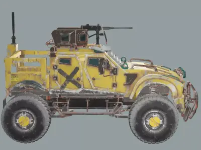 Post-Apocalypse Buggy Car MX-1 With Gun holder 3D Model Low-poly 3D model