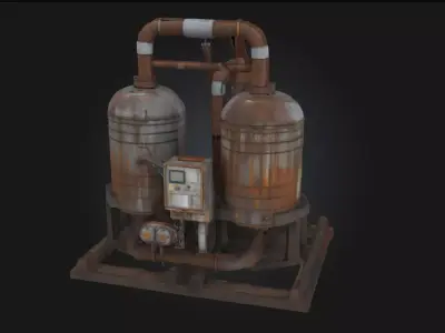 Rusty Boiler System  Aged Power for Industrial Scenes 3D model