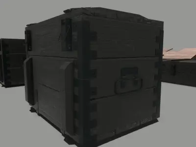 Pack - wood ammo boxes - 16 variants - 1 material for all  Low-poly 3D model