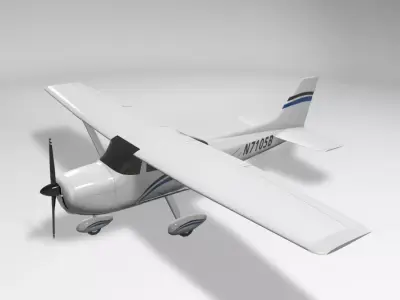 Cessna 172 Skyhawk Aircraft Low-poly 3D model
