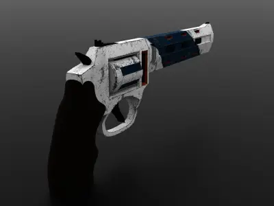 Revolver gun 3D model 2