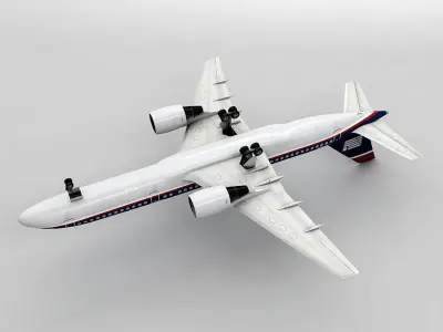  Boeing 757-200 Airliner - US Airways Low-poly 3D model