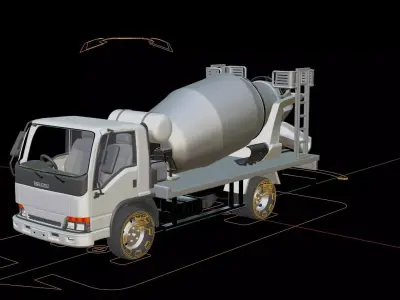 Isuzu NKR Concrete Mixer 3D model