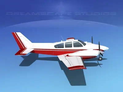Beechcraft B55 Baron V05 3D model
