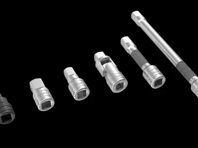 Socket Tools Set 206EAU Low-poly 3D model