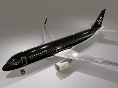 Starflyer airbus a320-214 low poly 3D model Low-poly 3D model