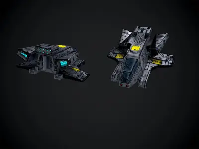 3D model of a spaceship Low-poly 3D model