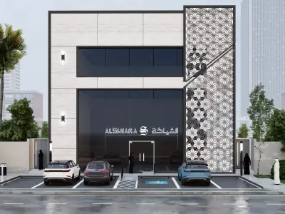 commercial modern facade design  3D model