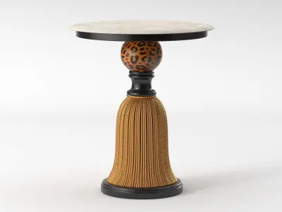 Tassel side table antique gold 3D model